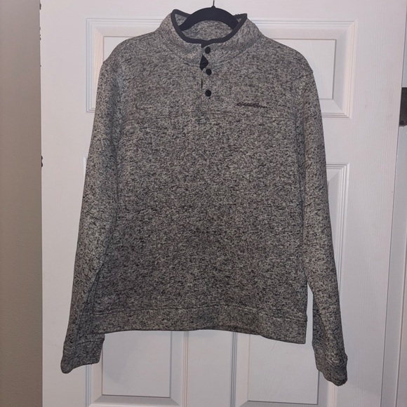 Eddie Bauer Other - Eddie Bauer Grey Heather Zip-Neck Pullover Sweater Men’s Size Medium